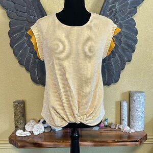 W5 Striped Twist Front Tee Shirt